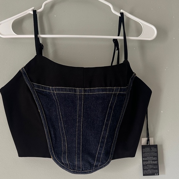 Forever 21 Tops - Forever 21 Black and Denim Crop Top